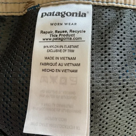 Patagonia Shorts Mens 33 Blue Hybrid Walk Wavefarer Drawstring Outdoor Hiking - Picture 4 of 4